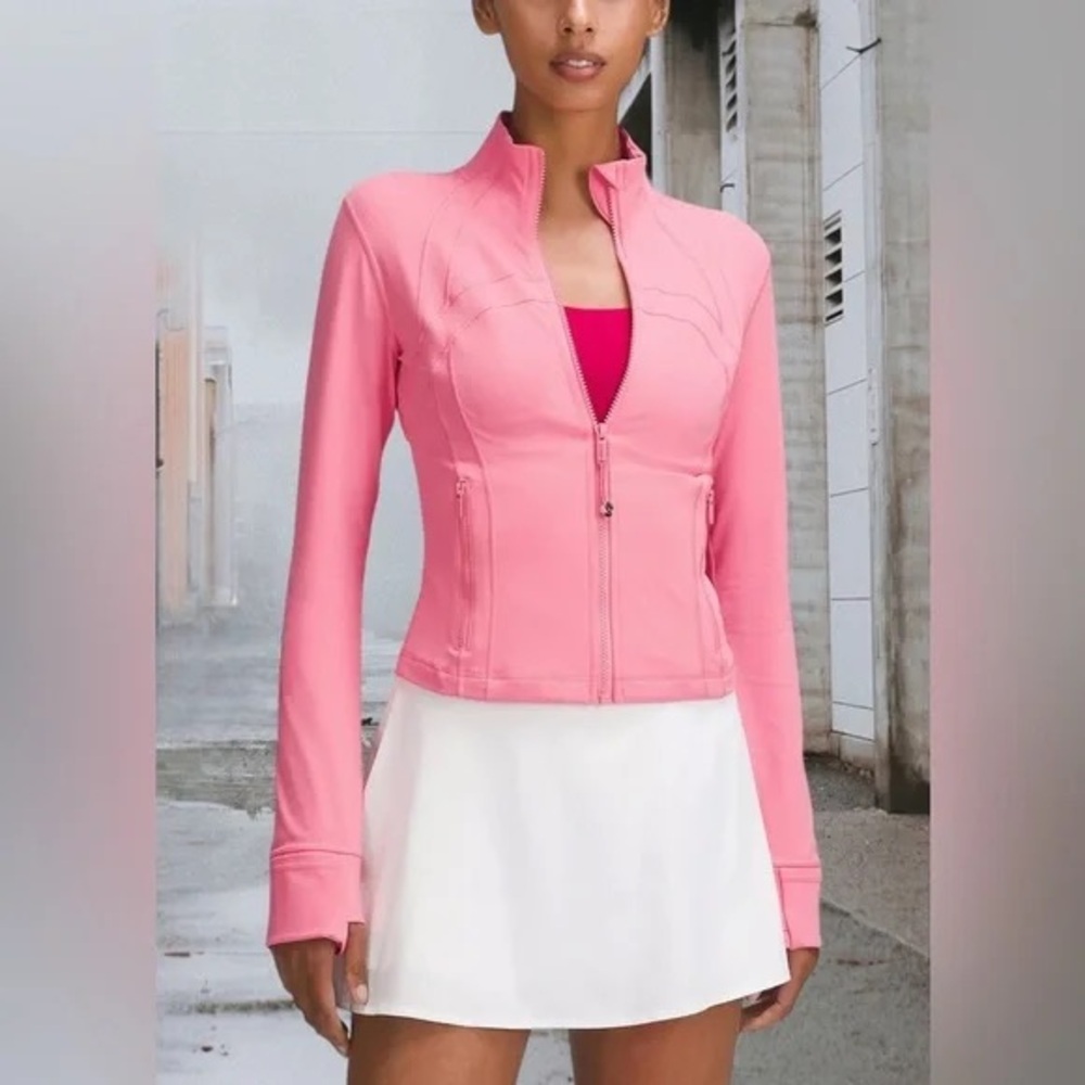 Lululemon Pink Defined Cropped Jacket Nulu